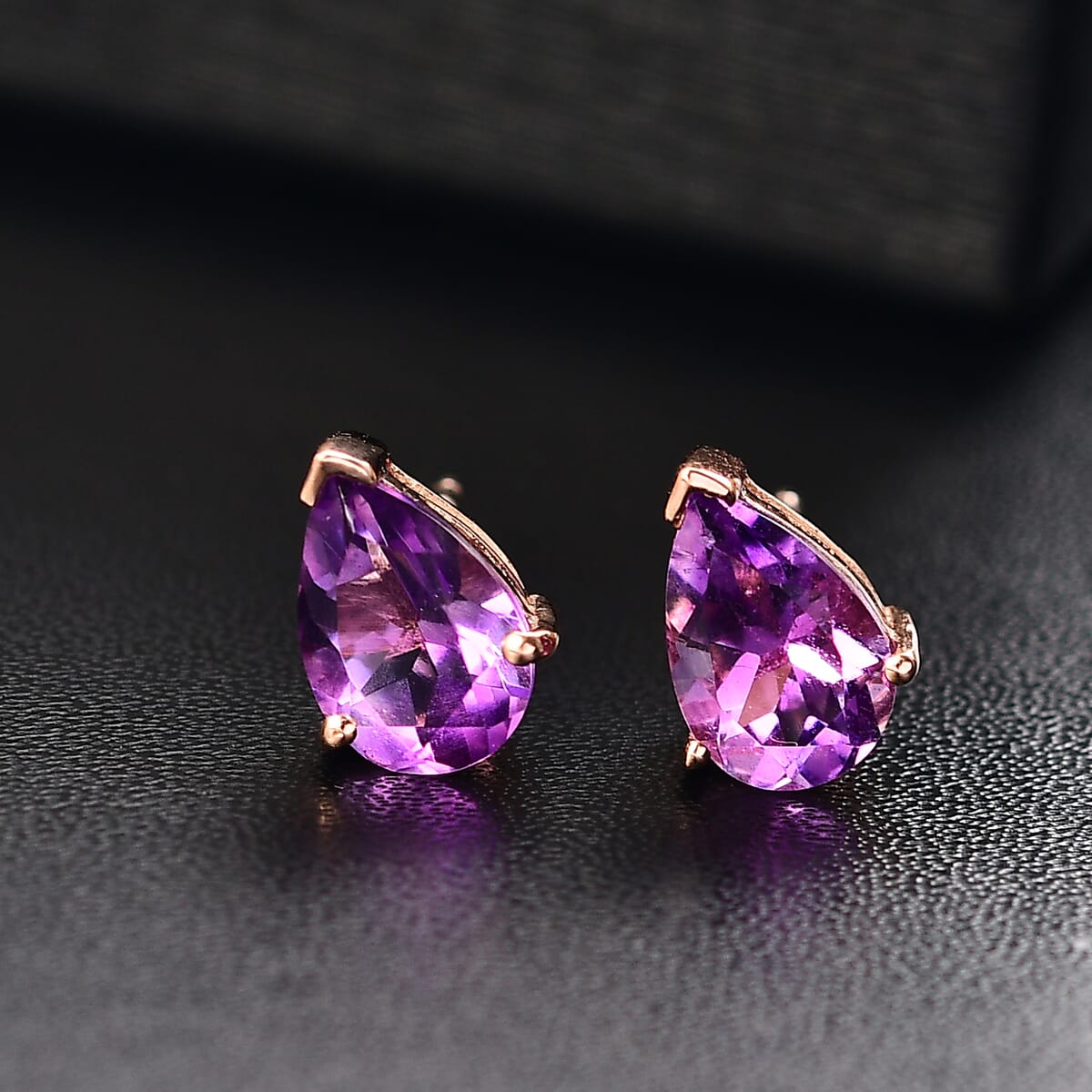 D'Joy Moroccan Rose 2.50 ctw Solitaire Stud Earrings in 18K Vermeil Rose Gold Over Sterling Silver image number 1