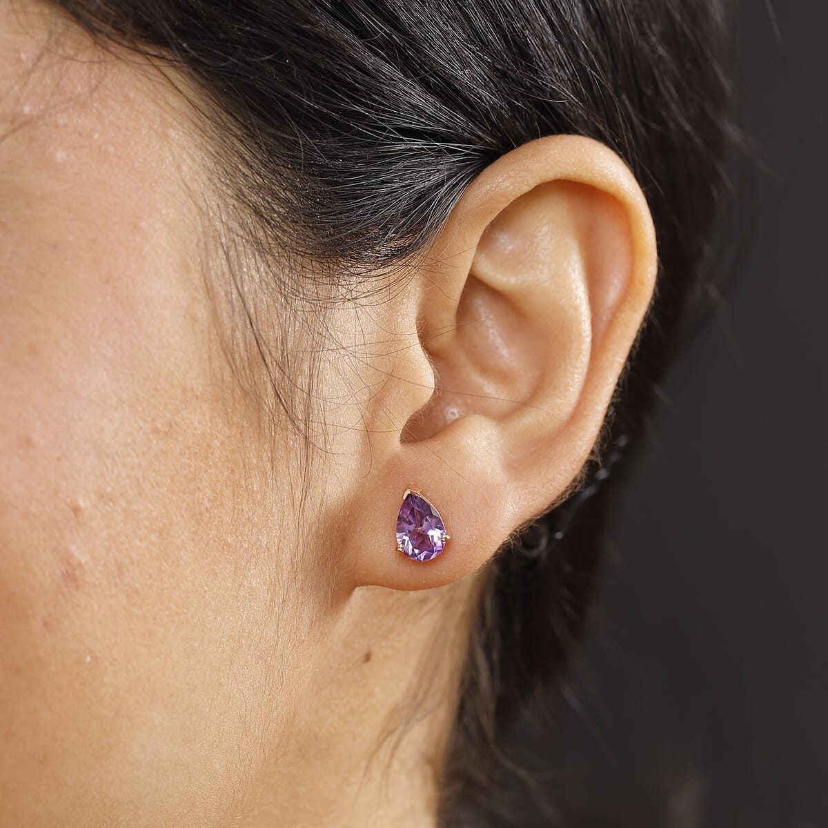 D'Joy Moroccan Rose 2.50 ctw Solitaire Stud Earrings in 18K Vermeil Rose Gold Over Sterling Silver image number 2