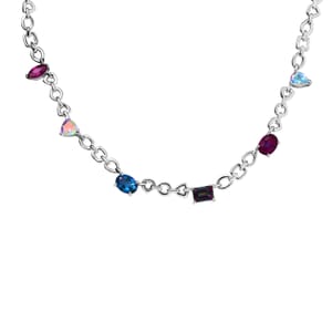 Karis Multi Mystic Topaz 6.60 ctw Celestial Necklace in Platinum Bond 18 Inches