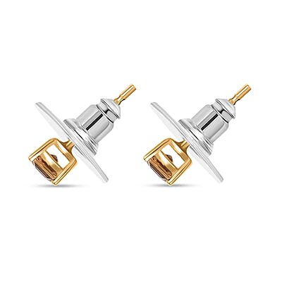 D'Joy Premium Golden Turkizite 0.80 ctw Stud Earrings in 18K Vermeil Yellow Gold Sterling Silver
