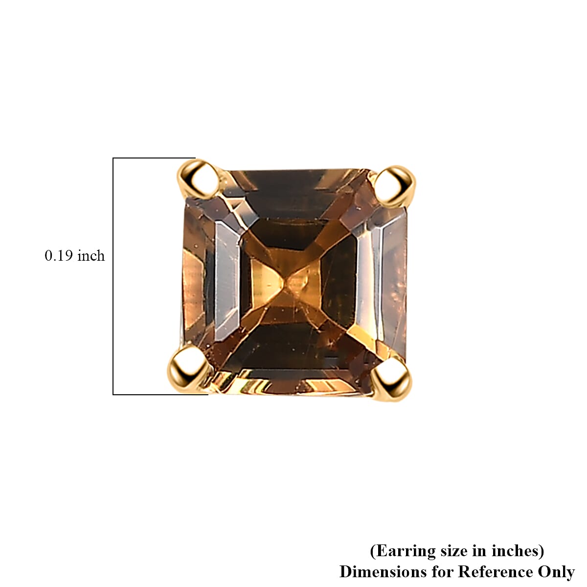 D'Joy Premium Golden Turkizite 0.80 ctw Stud Earrings in 18K Vermeil Yellow Gold Sterling Silver