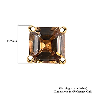 D'Joy Premium Golden Turkizite 0.80 ctw Stud Earrings in 18K Vermeil Yellow Gold Sterling Silver