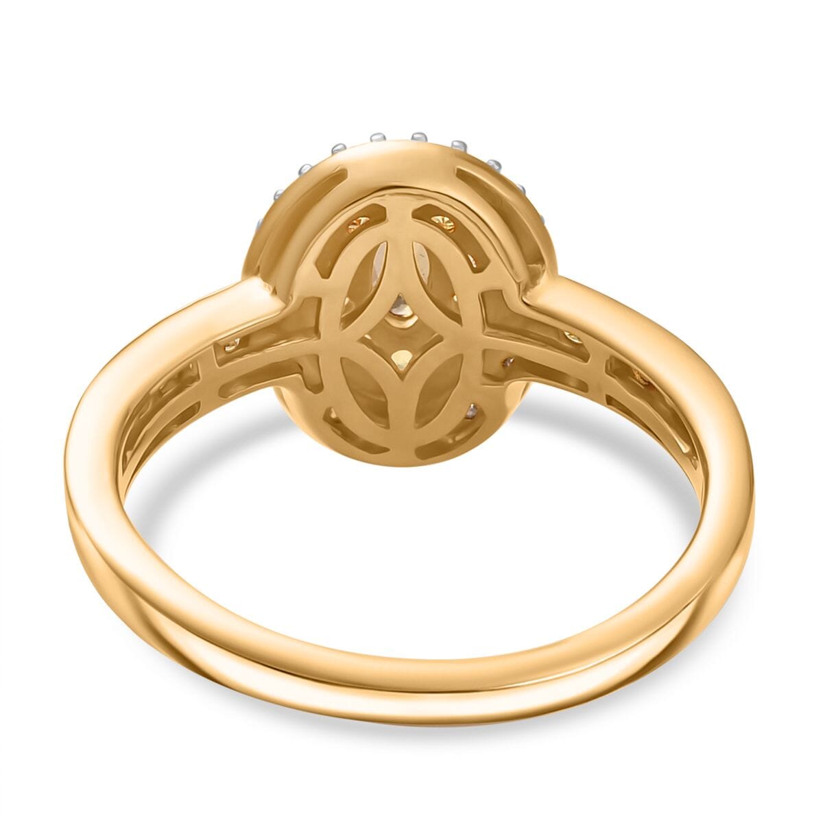 D'Joy Premium Golden Turkizite and Multi Gemstone 0.80 ctw Double Halo Ring in 18K Vermeil Yellow Gold Over Sterling Silver (Size 7.0) image number 4