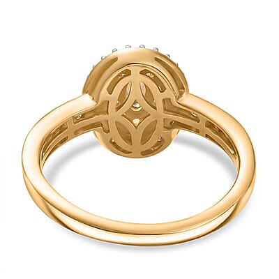 D'Joy Premium Golden Turkizite and Multi Gemstone 0.80 ctw Double Halo Ring in 18K Vermeil Yellow Gold Over Sterling Silver (Size 9.0)