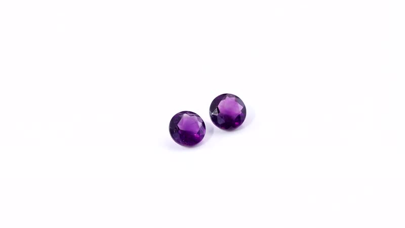AA African Amethyst Set of 2 (Rnd 5 mm) 0.70 ctw Loose Gemstone