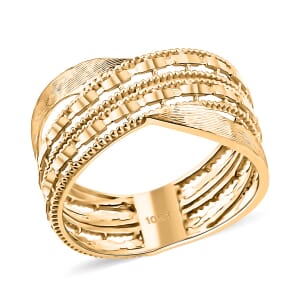 10K Yellow Gold Criss Cross Ring (Size 6.0) 2.69 Grams