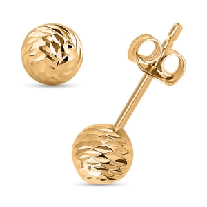 Diamond-Cut Stud Earrings in 10K Yellow Gold 0.97 Grams