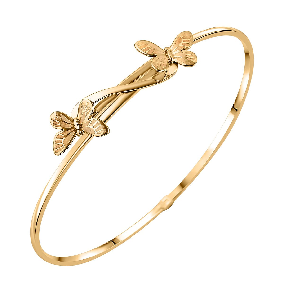 Bali Legacy Butterfly Bangle Bracelet in 10K Yellow Gold 4.10 Grams image number 3