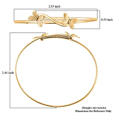 Bali Legacy Butterfly Bangle Bracelet in 10K Yellow Gold 4.10 Grams