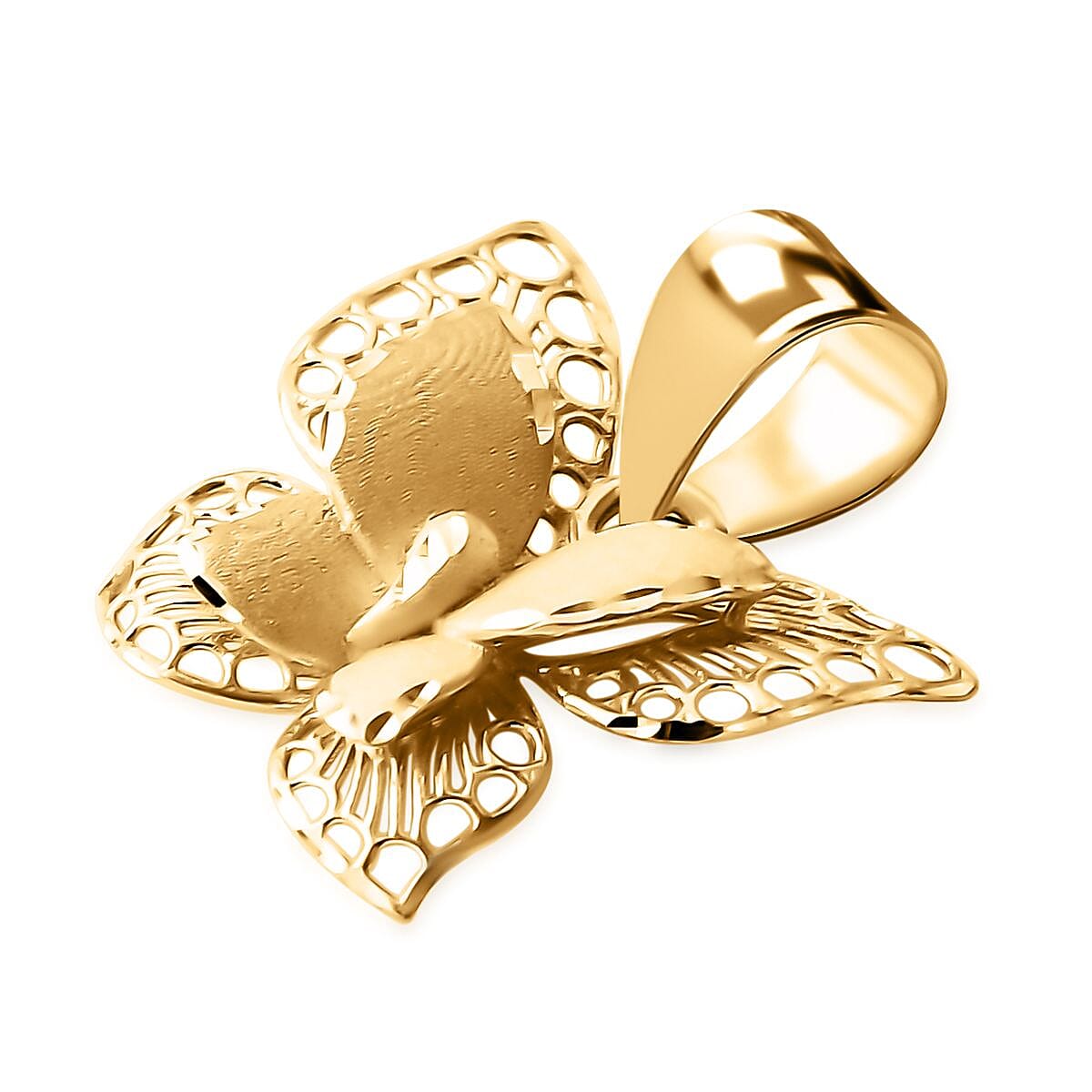 10K Yellow Gold Butterfly Pendant without Chain 0.95 Grams image number 3