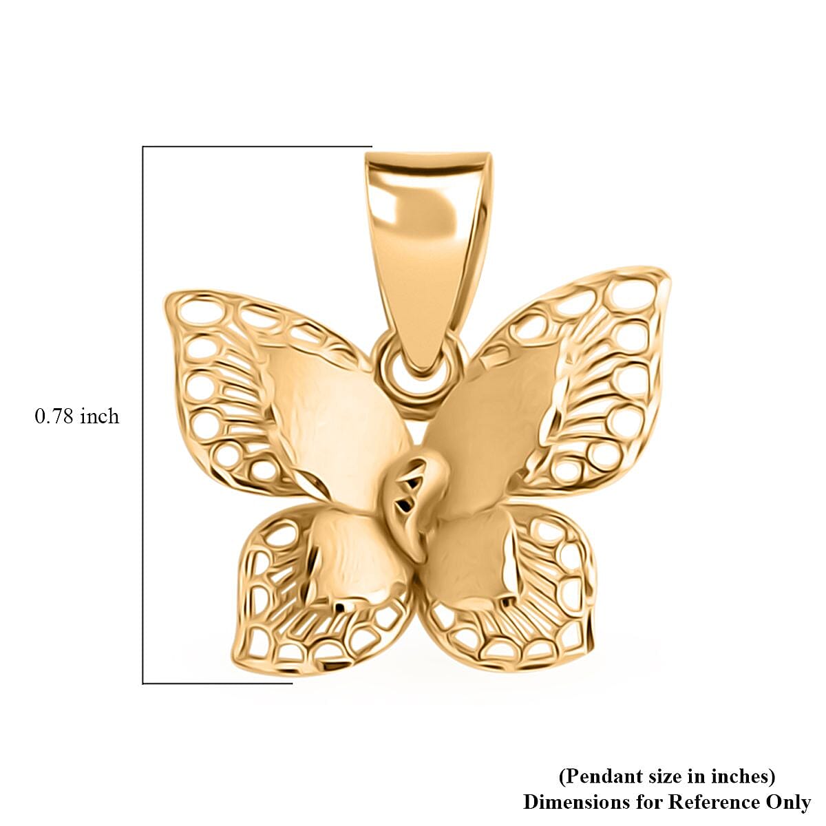 10K Yellow Gold Butterfly Pendant without Chain 0.95 Grams image number 5