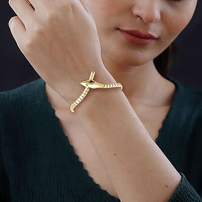 10K Yellow Gold Serpent Bracelet (7.25 In) 7.66 Grams