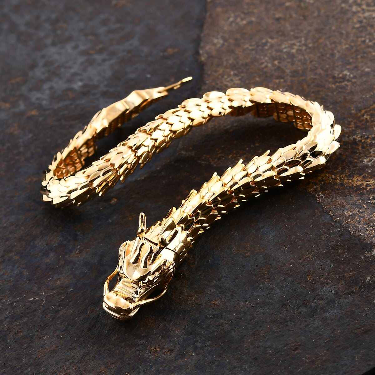 10K Yellow Golden Dragon Bracelet (7.25 In) 20.90 Grams image number 1