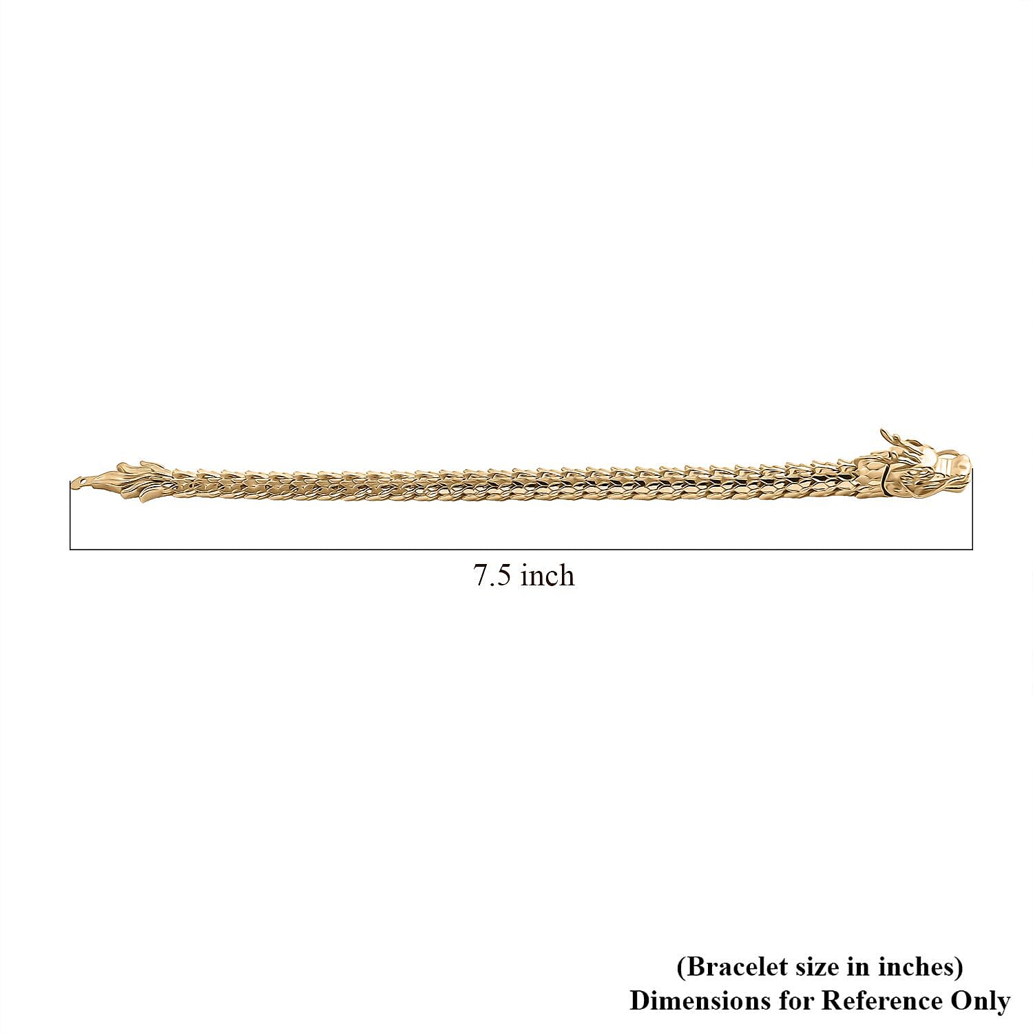 10K Yellow Golden Dragon Bracelet (7.25 In) 20.90 Grams