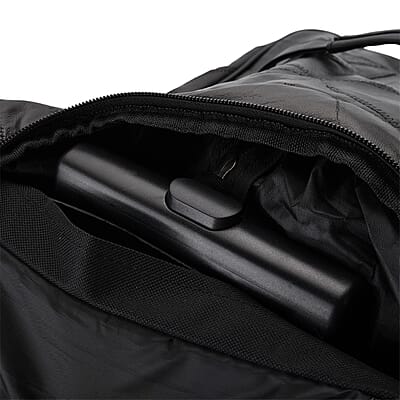 Black Patchwork Sheep Leather Travel Bag with Wheels