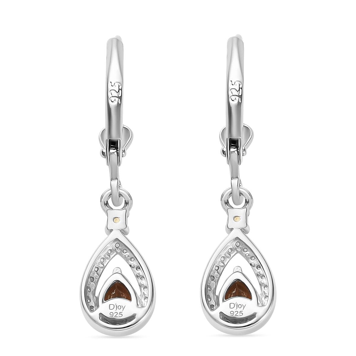 D'Joy Premium Golden Turkizite and Multi Gemstone 1.15 ctw Lever Back Drop Earrings in Rhodium Over Sterling Silver image number 4