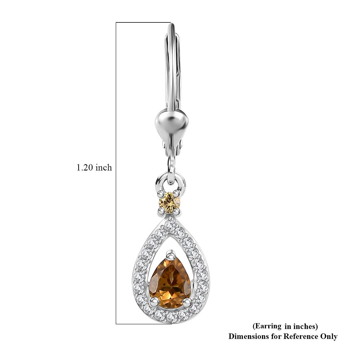 D'Joy Premium Golden Turkizite and Multi Gemstone 1.15 ctw Lever Back Drop Earrings in Rhodium Over Sterling Silver image number 5