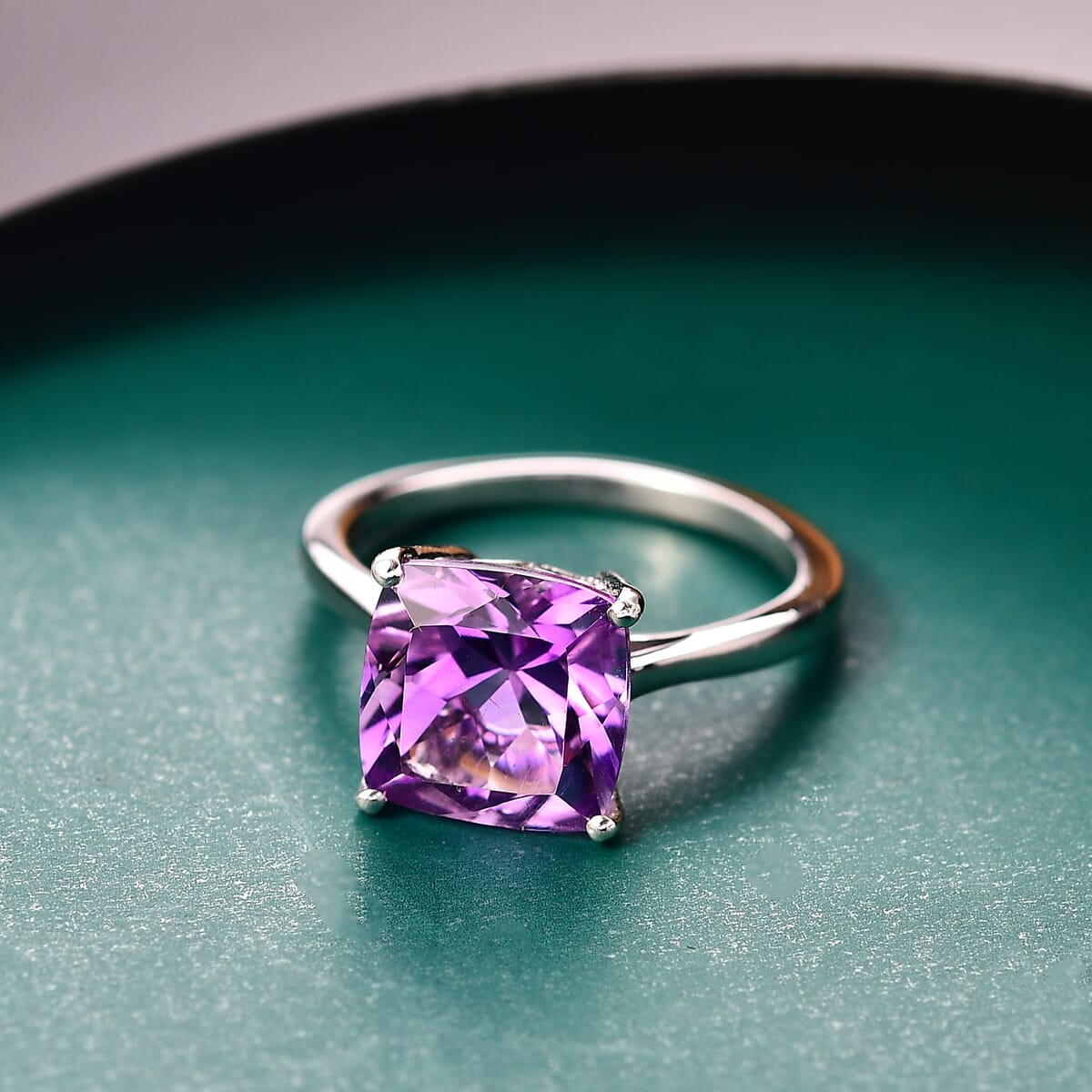 D'Joy Moroccan Rose 4.35 ctw Victorian Elegance Ring in Rhodium Over Sterling Silver (Size 6.0) image number 1