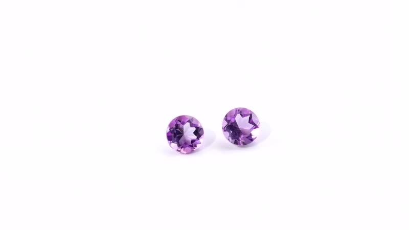 Uruguay Amethyst Set of 2 (Rnd 5 mm) 0.82 ctw Loose Gemstone