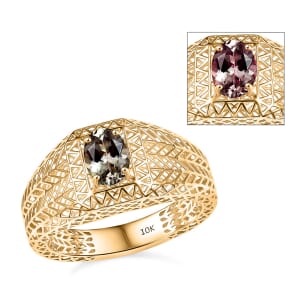 Mirage Collection AAA Turkizite 1.25 ctw Men's Ring in 10K Yellow Gold (Size 10.0)