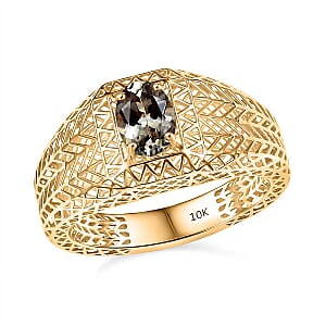 Mirage Collection AAA Turkizite 1.25 ctw Men's Ring in 10K Yellow Gold (Size 11.5)