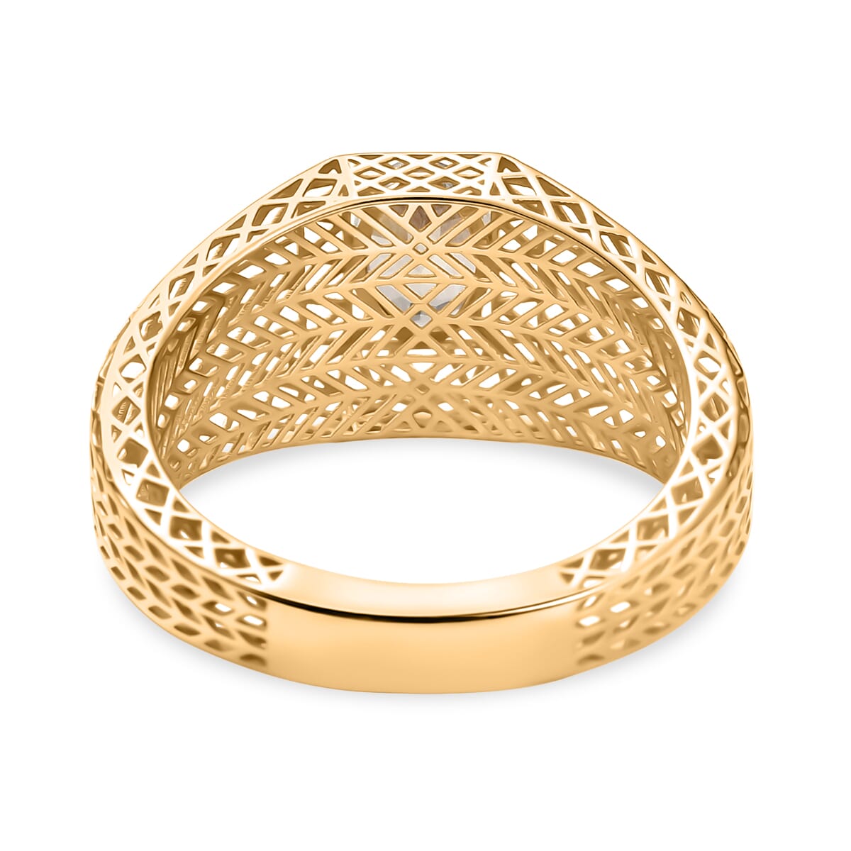 Mirage Collection AAA Turkizite 1.25 ctw Men's Ring in 10K Yellow Gold (Size 13.0) image number 4