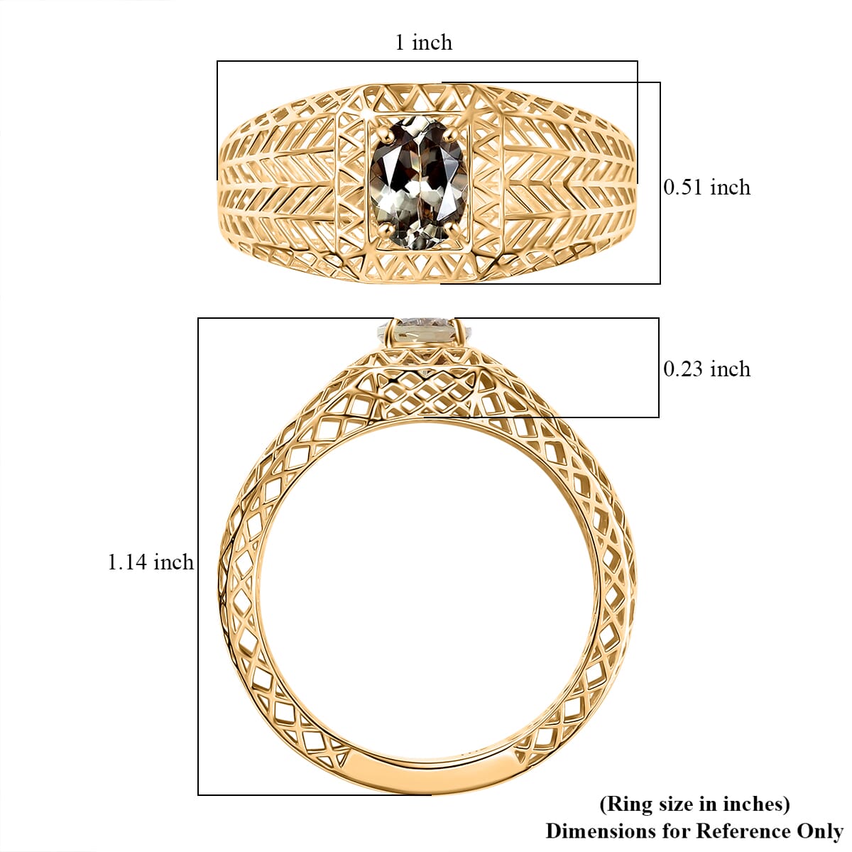 Mirage Collection AAA Turkizite 1.25 ctw Men's Ring in 10K Yellow Gold (Size 13.0) image number 5
