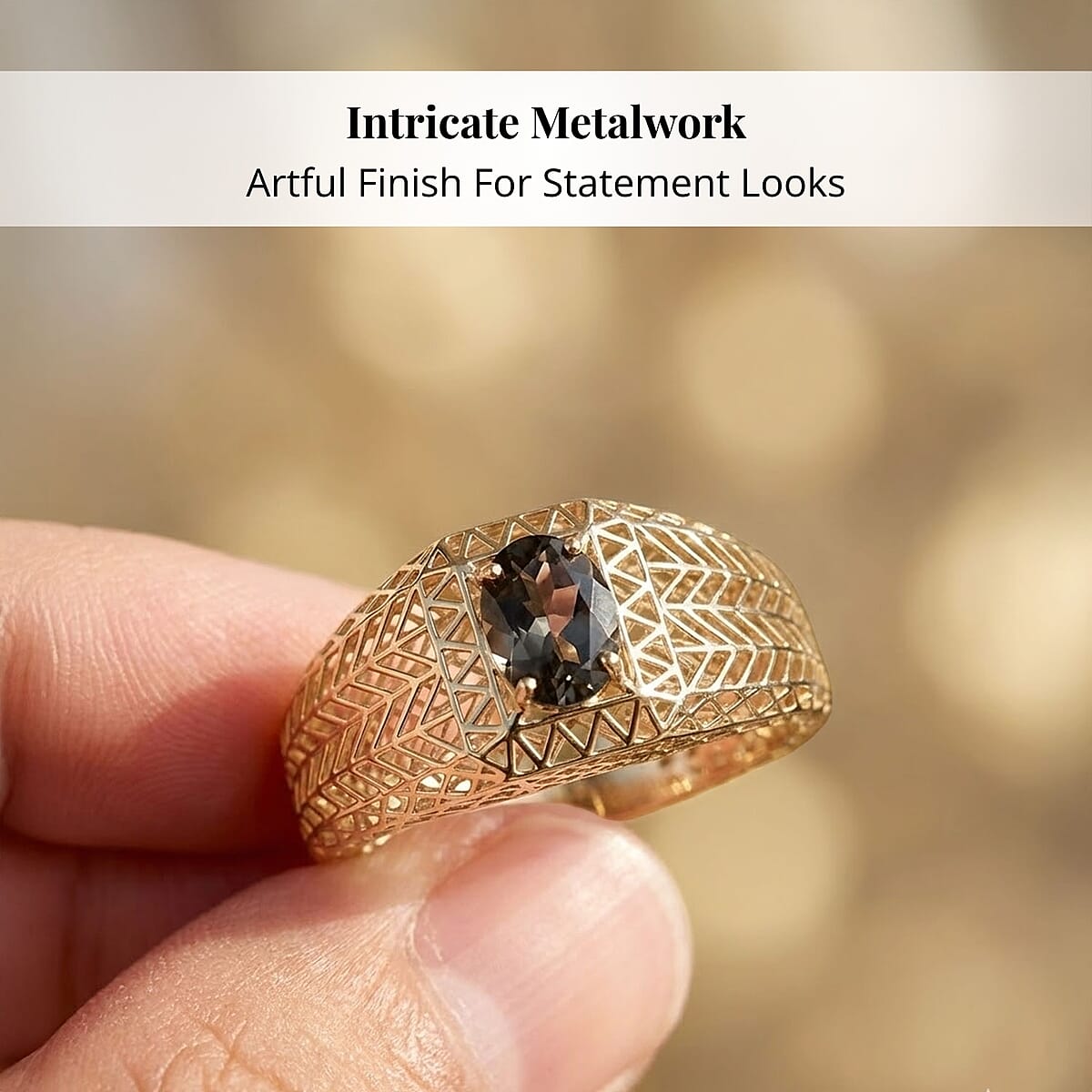 Mirage Collection AAA Turkizite Men's Ring in 10K Yellow Gold 1.25 ctw (Size 13.5) image number 4