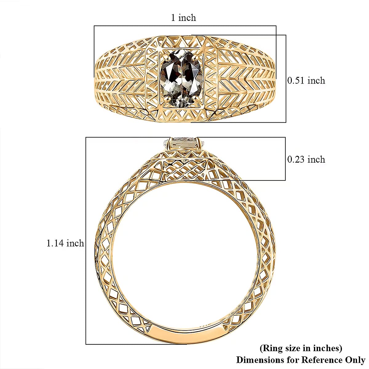 Mirage Collection AAA Turkizite Men's Ring in 10K Yellow Gold 1.25 ctw (Size 13.5) image number 5