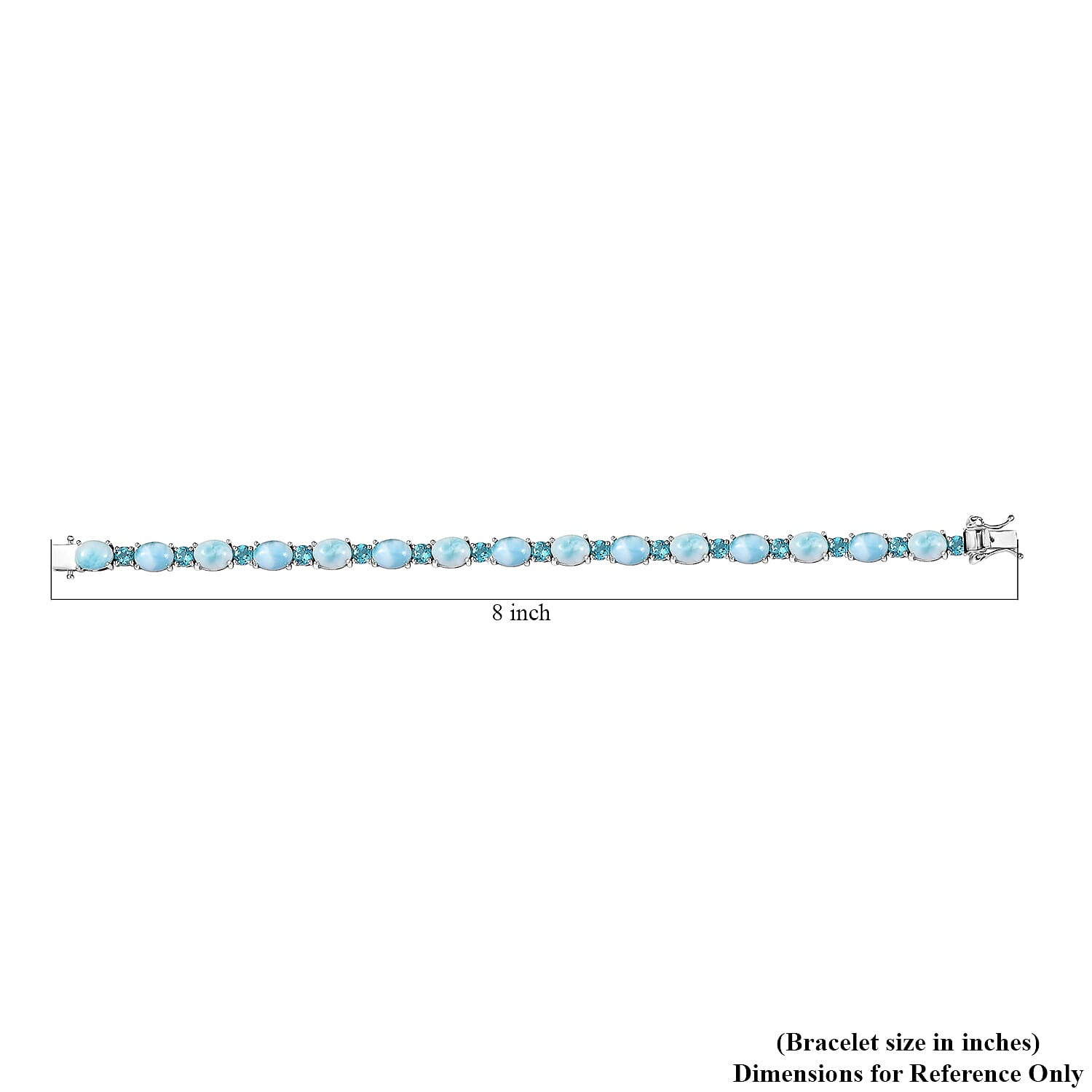 D'Joy Epic Deal Larimar and Betroka Blue Apatite 26.25 ctw Seafoam Radiance Bracelet in Rhodium Over Sterling Silver (7.25 In)