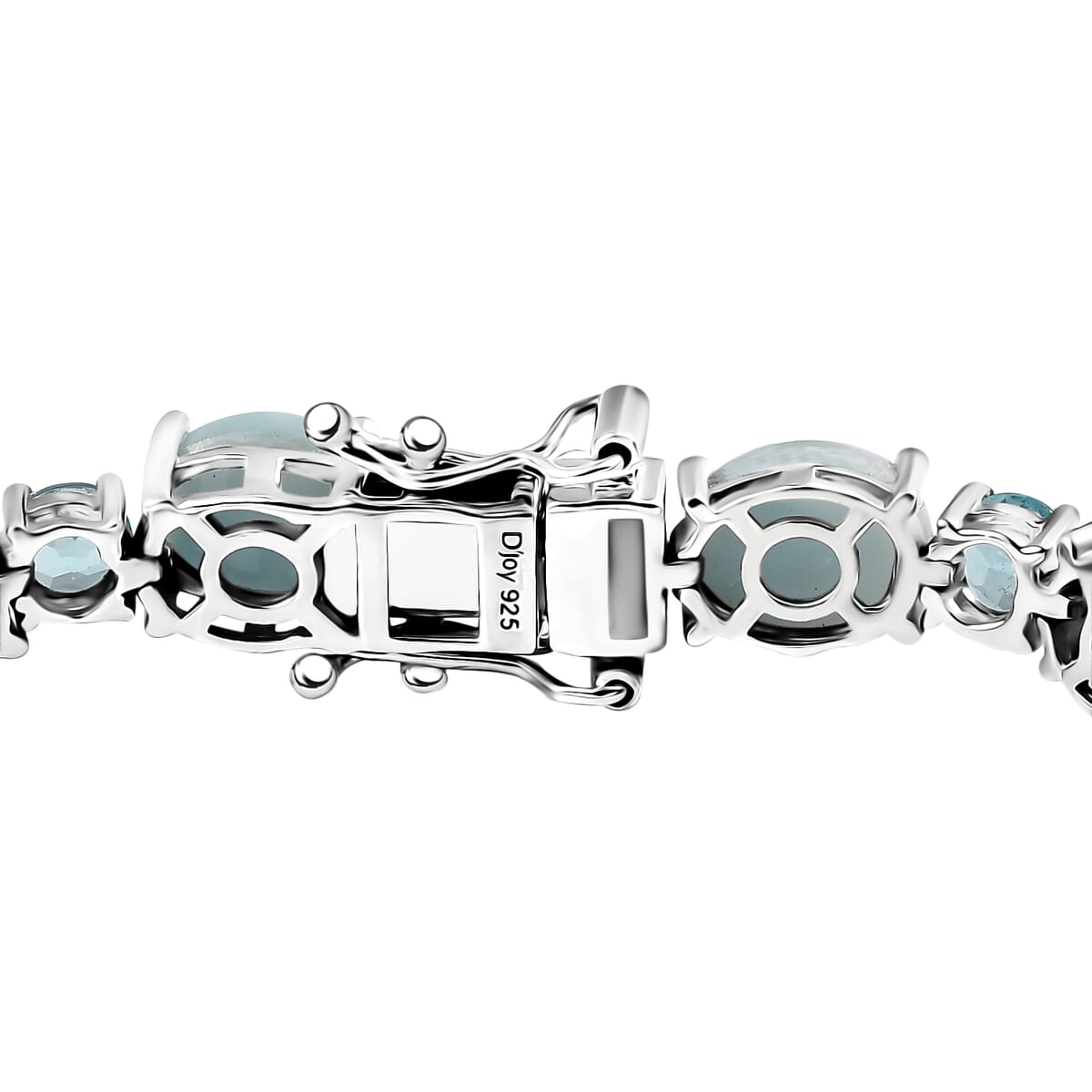 D'Joy Larimar and Betroka Blue Apatite 29.70 ctw Seafoam Radiance Bracelet in Rhodium Over Sterling Silver (8.00 In) image number 3