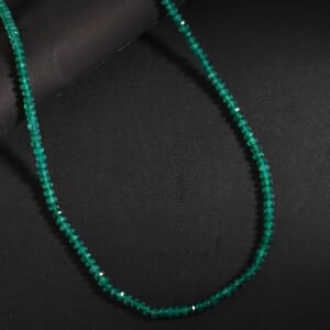 D'Joy Verde Onyx Beaded 50.00 ctw Necklace 18-20 Inches in Sterling Silver