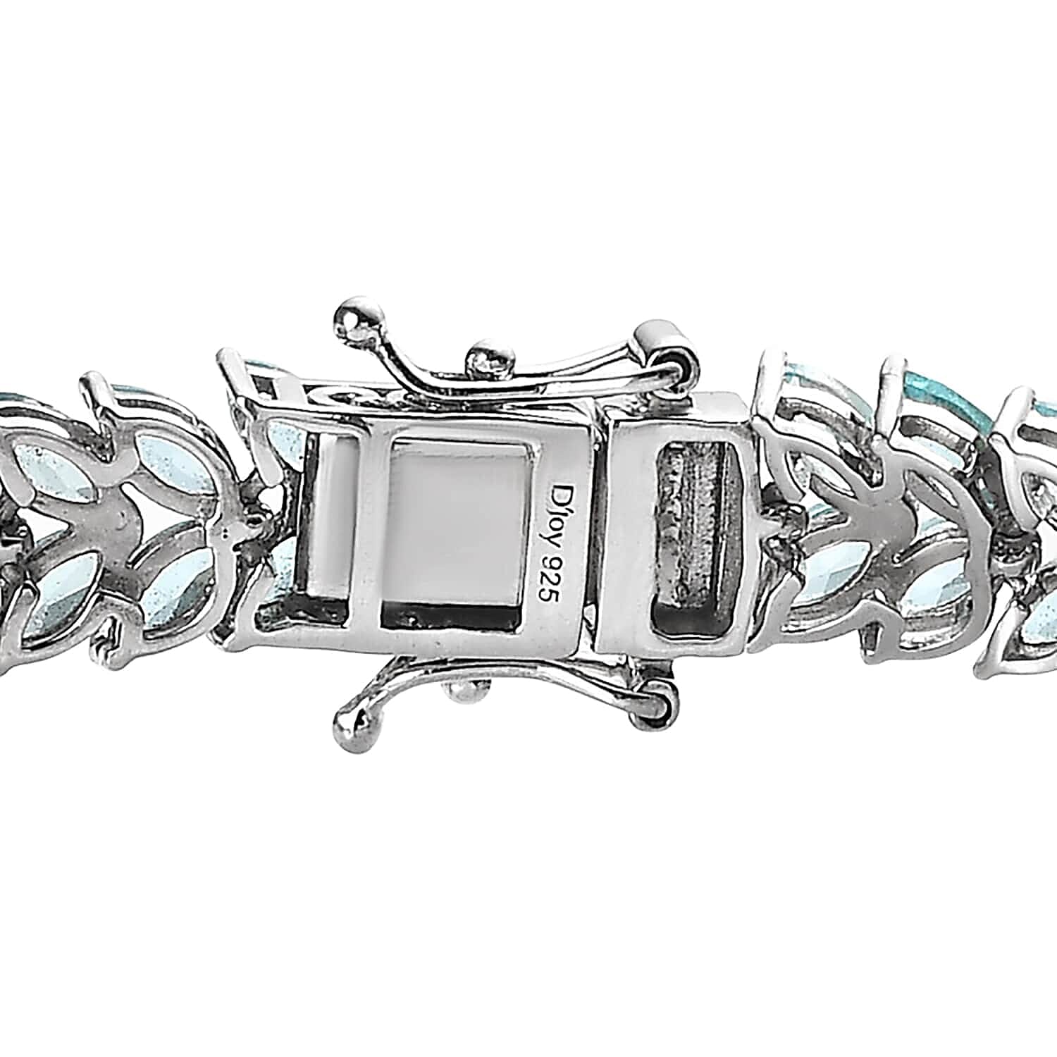 Betroka Blue Apatite 2 Row Bracelet in Platinum Over Sterling Silver (6.50 In) 13.25 ctw