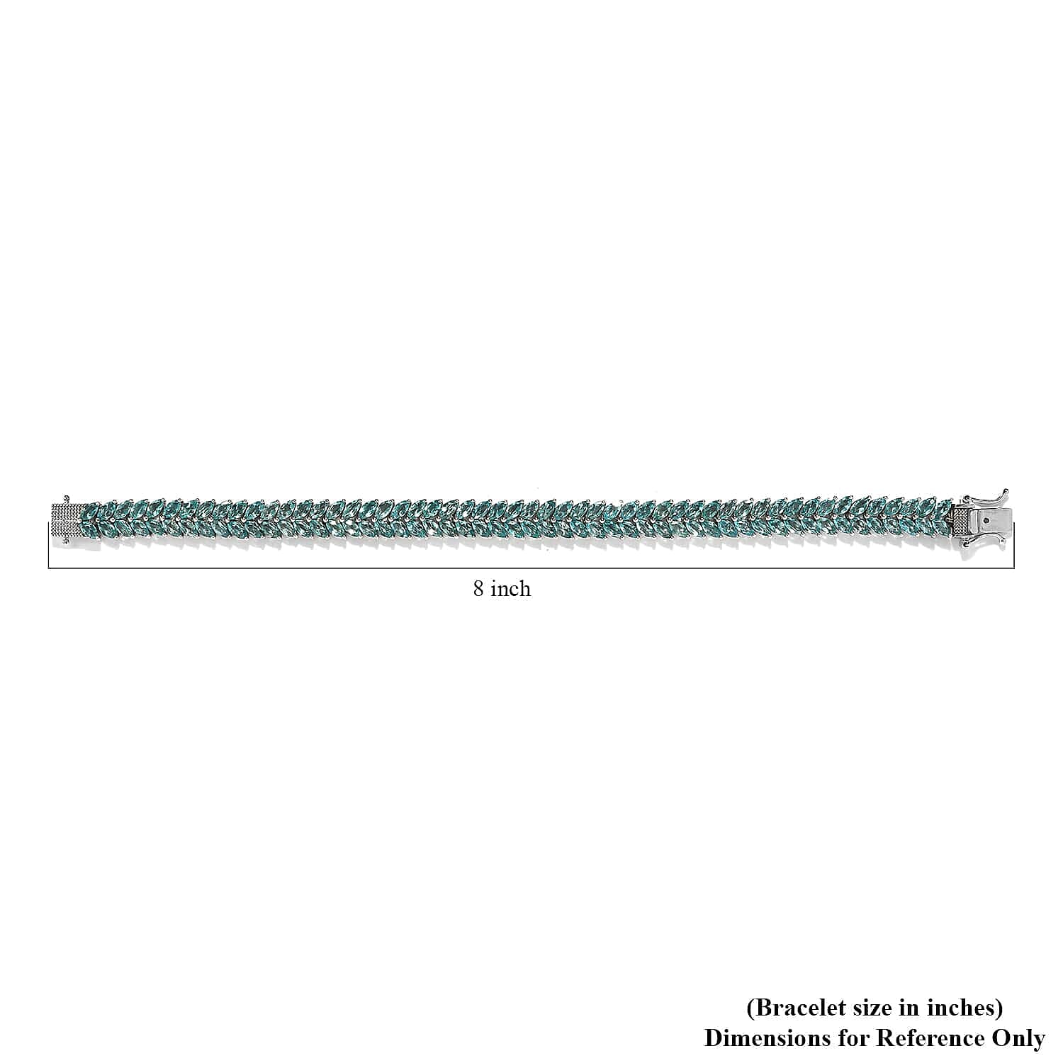 Betroka Blue Apatite 2 Row Bracelet in Platinum Over Sterling Silver (6.50 In) 13.25 ctw