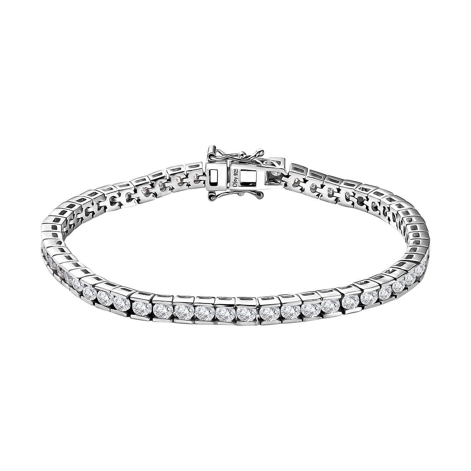Moissanite 5.75 ctw Tennis Bracelet in Platinum Over Sterling Silv (8.00 In) 