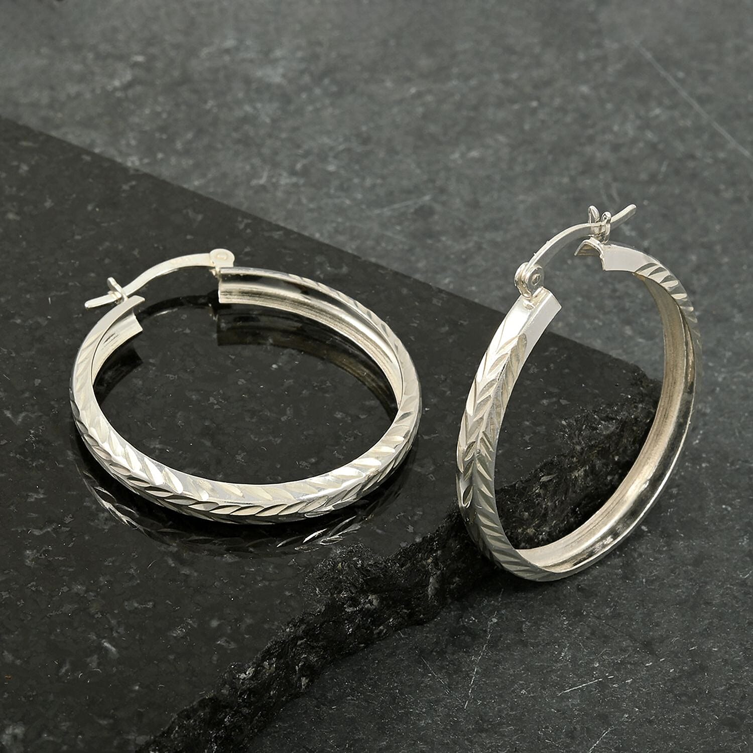 Sterling Silver Hoop Earrings 2.40 g