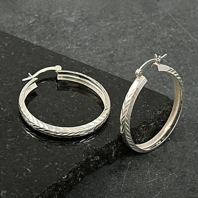 Sterling Silver Hoop Earrings 2.40 g
