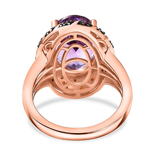 Karis Moroccan Rose and Mozambique Garnet 6.20 ctw Royal Mystique Ring in 18K Rose Gold Plated (Size 10.0)