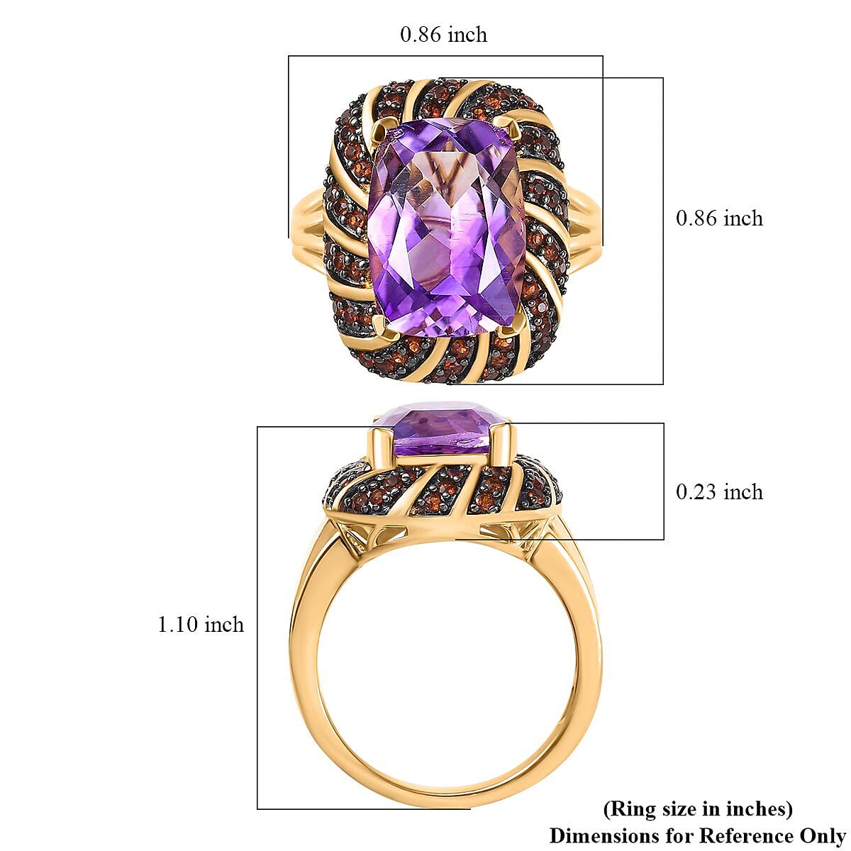 Karis Moroccan Rose and Mozambique Garnet 7.10 ctw Royal Mystique Ring in 18K Yellow Gold Plated (Size 6.0) image number 5