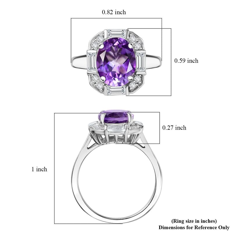 D'Joy Moroccan Rose and White Topaz 3.60 ctw Art Deco Ring in Platinum Over Sterling Silver (Size 10.0)