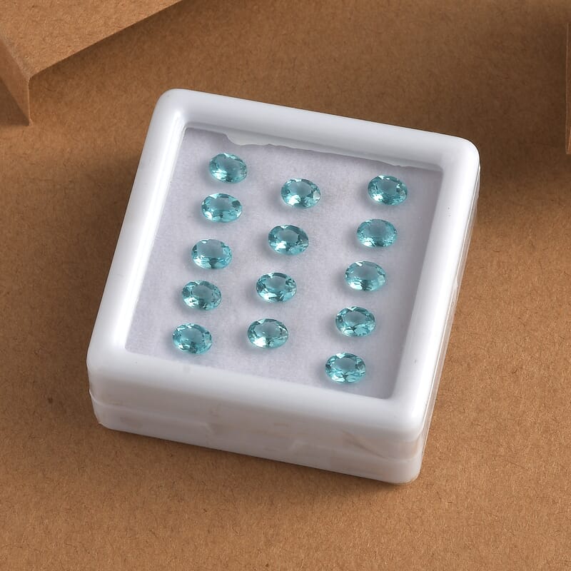 Blue Apatite Assoterd Box (Ovl 5x4 mm) 5.00 ctw Loose Gemstone