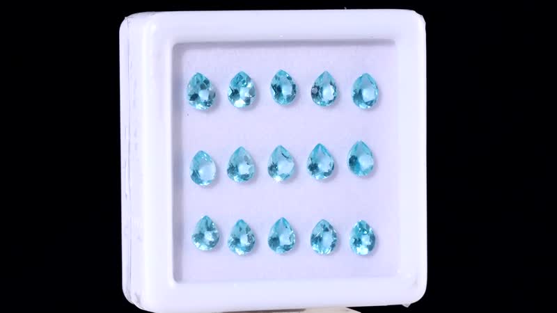 Blue Apatite Assoterd Box (Pear 5x4 mm) 5.00 ctw Loose Gemstone