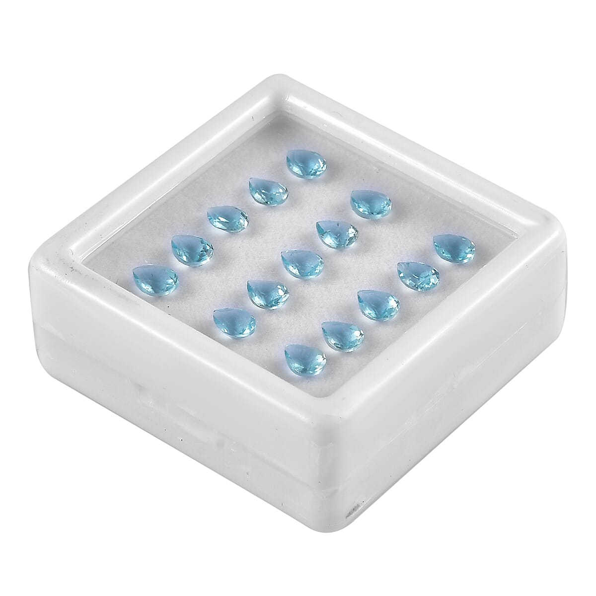 Blue Apatite Assoterd Box (Pear 5x4 mm) 5.00 ctw Loose Gemstone image number 2