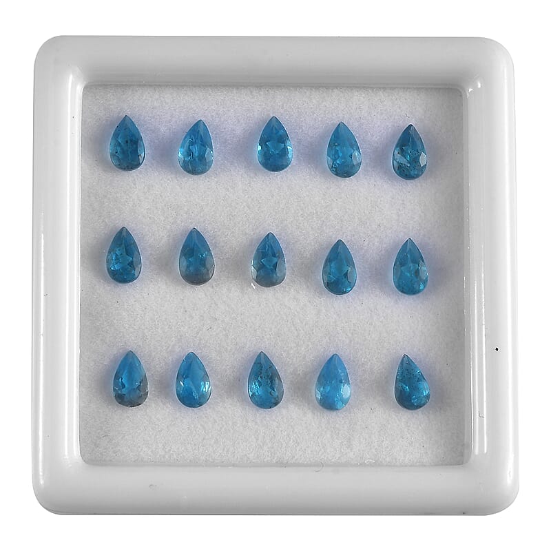 Malgache Neon Apatite Assorted Box (Pear 5x3 mm) 3.00 ctw Loose Gemstone