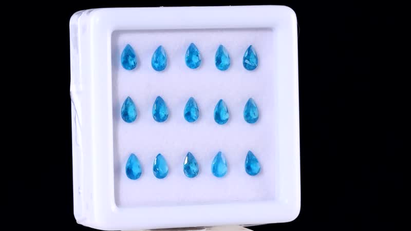Malgache Neon Apatite Assorted Box (Pear 5x3 mm) 3.00 ctw Loose Gemstone