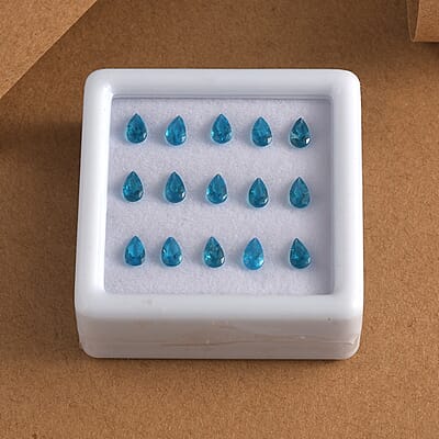 Malgache Neon Apatite Assorted Box (Pear 5x3 mm) 3.00 ctw Loose Gemstone