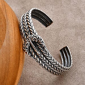 D'Joy Bali Legacy Padian Buckle Cuff Bracelet in Sterling Silver (7.25 In) 30.70 Grams