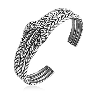 D'Joy Bali Legacy Padian Buckle Cuff Bracelet in Sterling Silver (7.25 In) 30.70 Grams