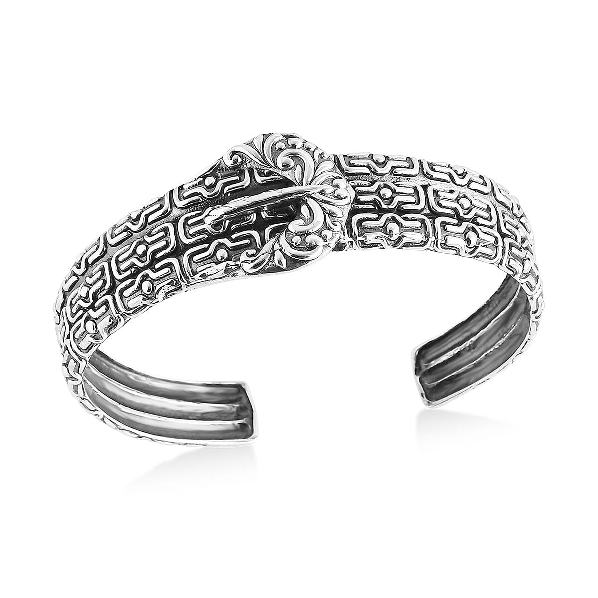 D'Joy Bali Legacy Borobudur Buckle Cuff Bracelet in Sterling Silver (7.25 In) 29.65 Grams image number 3