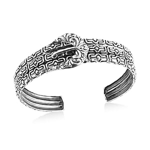 D'Joy Bali Legacy Borobudur Buckle Cuff Bracelet in Sterling Silver (7.25 In) 29.65 Grams
